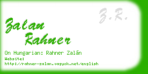 zalan rahner business card